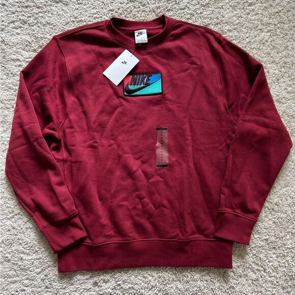 Nike NSW Club Crew Fleece Pullover Team Red - Picture 6 of 10
